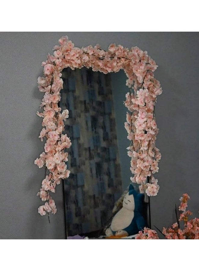 Satyam Kraft SATYAM KRAFT 2 Line Artificial Blossom Rattan Vine Flower line Hanging Flower Decorations - Perfect for Home, Wedding, Festivals, & Special Occasions(Pack of 2)(Peach)  - Image 5