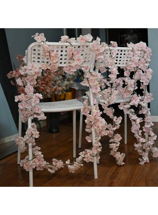 Satyam Kraft SATYAM KRAFT 2 Line Artificial Blossom Rattan Vine Flower line Hanging Flower Decorations - Perfect for Home, Wedding, Festivals, & Special Occasions(Pack of 2)(Peach)  - Image 4