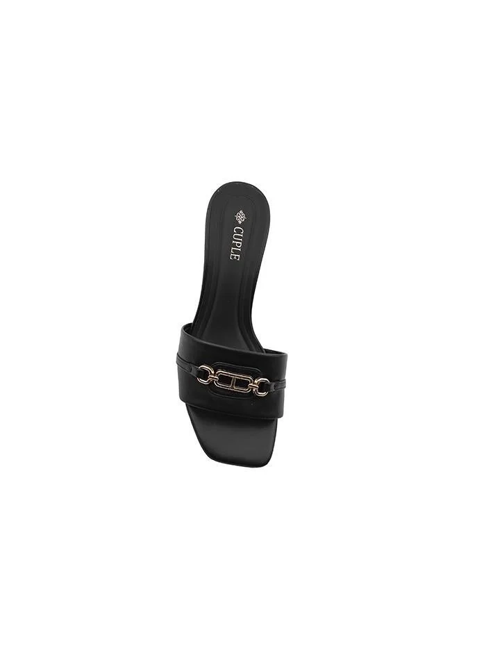 Cuple Black Heel Slipper – Classic Everyday Style for Women | Best Price UAE