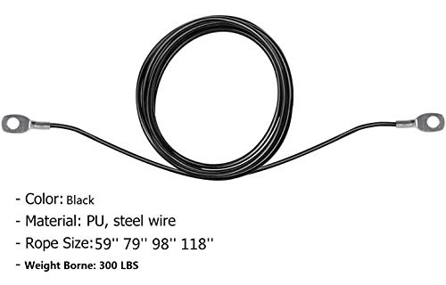AIKESIWAY Fitness Pulley Cable,Replacement Cable Machine Accessories,Cable Pulley Attachments for Gym --Thick 5mm(0.2inch) Heavy Duty Steel Wire Rope for Home Gym Cable Pulley Machine (Type-A, 39 inches) - Image 3