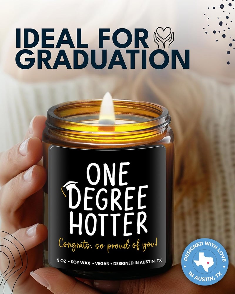 Rosa Vila Graduation Candle, Funny College & Masters Degree Gifts, One Degree Hotter, Lavender and Sage Scent - Image 3
