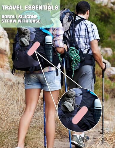 Doboli Reusable Straws with Case,12 inch Long Silicone Reusable Straws with Case, Portable Straw Foldable Drinking Travel Straw, Compatible with Stanley Owala 40 oz 30 oz Cup Tumbler 3 Set - Image 5