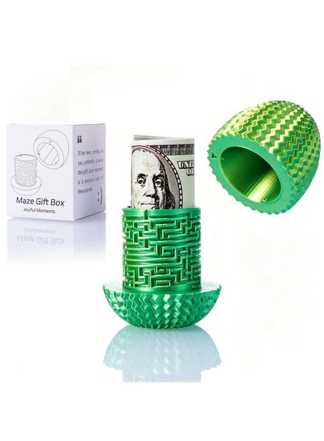 JHBEEY Egg-Shaped Maze Gift Box - Money Box for Cash Gifts, Puzzle Box for Boys & Girls, Easter Gift Box with Hidden Compartments, Easter Present for Birthdays & Special Occasions (Yellow-Green Gradient) - Image 1