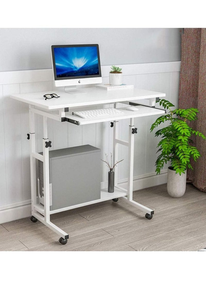 مكتب كمبيوتر مكتبي بسيط وعصري أبيض - Image 2