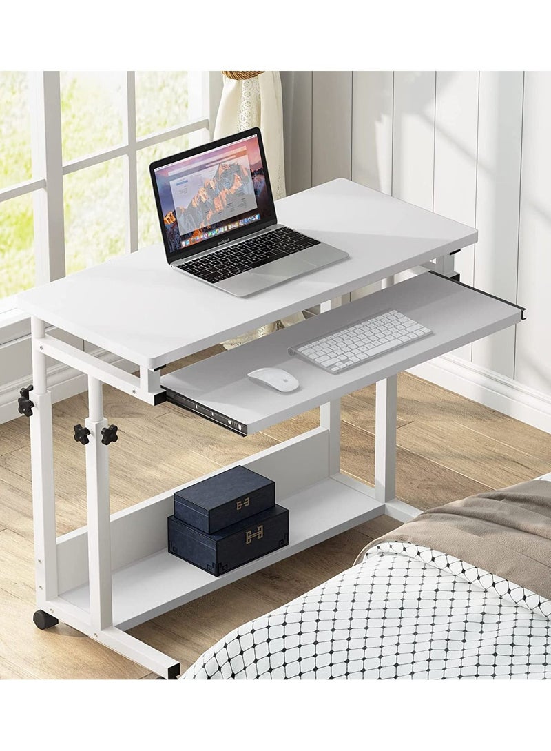 مكتب كمبيوتر مكتبي بسيط وعصري أبيض - Image 1