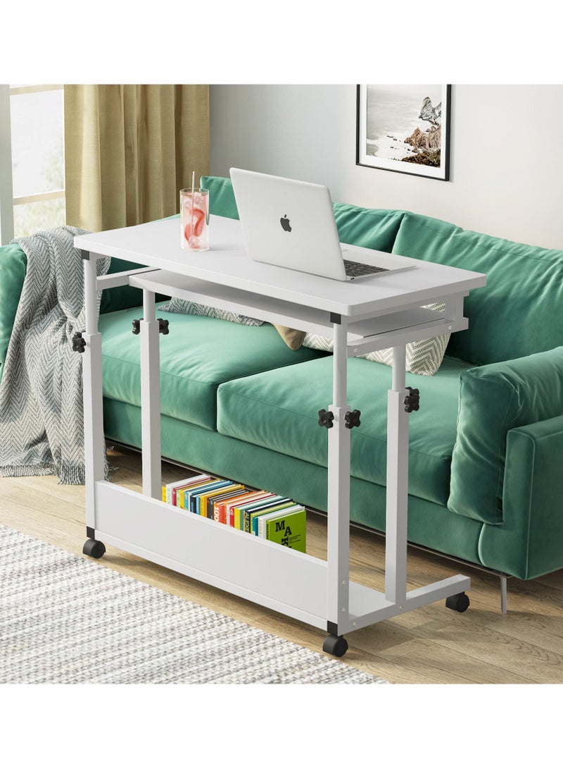 مكتب كمبيوتر مكتبي بسيط وعصري أبيض - Image 3