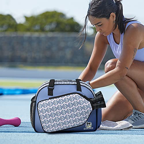 Boulder Bee Pickleball Bags, PickleBall Tote Bag for Women, Women’s Hand/Shoulder Gym Bag w Water Bottle Holder, With Pickleball Racquet/Paddle Holder (Blue Circle) - Image 2