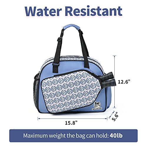 Boulder Bee Pickleball Bags, PickleBall Tote Bag for Women, Women’s Hand/Shoulder Gym Bag w Water Bottle Holder, With Pickleball Racquet/Paddle Holder (Blue Circle) - Image 5