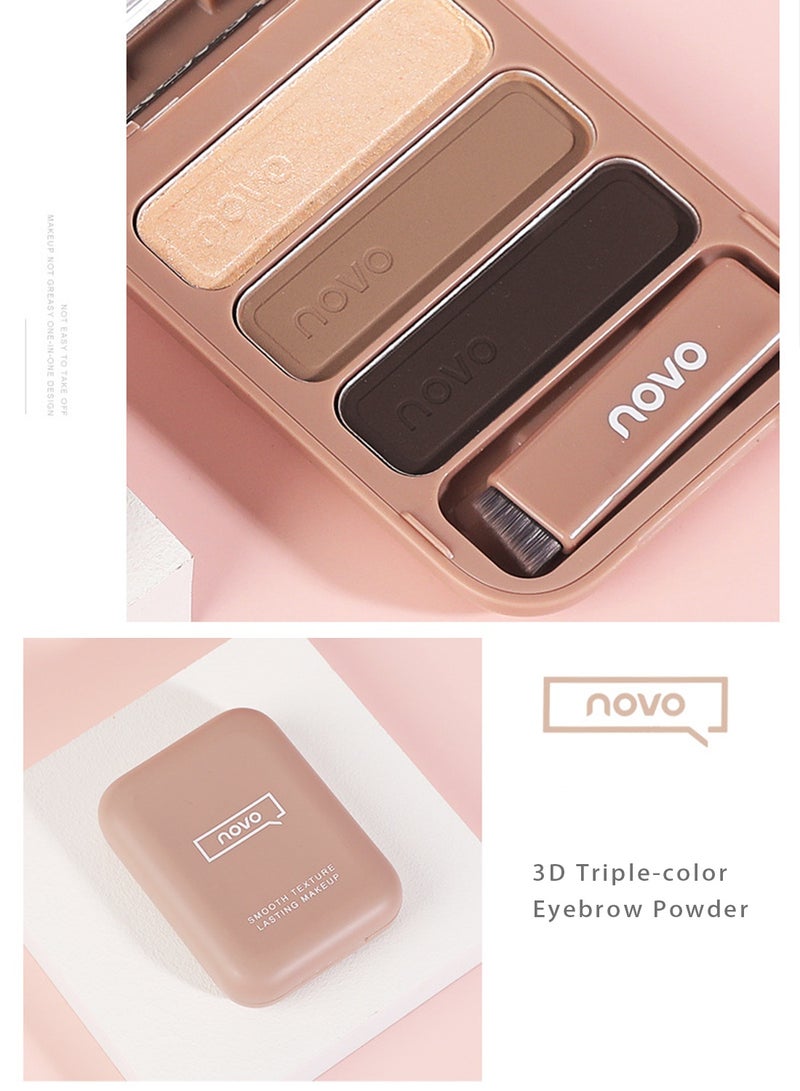 نوفو مجموعة مكياج بودرة الحواجب - لوحة ألوان بودرة الحواجب، مكياج عيون احترافي، ملئ حواجب، ظل، بودرة تحديد خط الشعر - Image 4