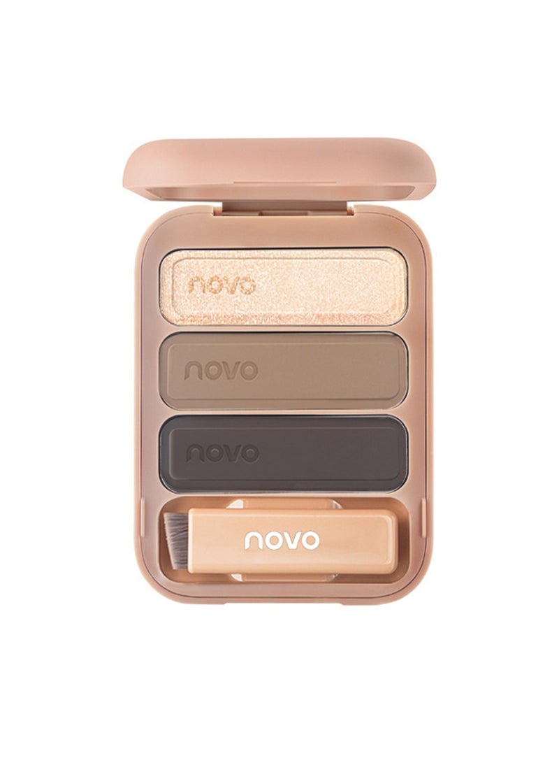 نوفو مجموعة مكياج بودرة الحواجب - لوحة ألوان بودرة الحواجب، مكياج عيون احترافي، ملئ حواجب، ظل، بودرة تحديد خط الشعر - Image 1