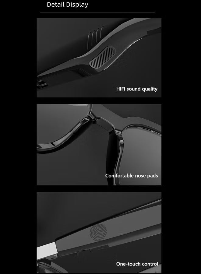 AETHER Magnetic Lens Smart Glasses, One for Multipurposes Bluetooth Speaker with AI - Casual, Office, Outdoor Sports UV Protection, UV400 Polarized Sunglasses, Real-Time Translation in 128 Languages, Music, Phone Calls & AI Cha - Image 2