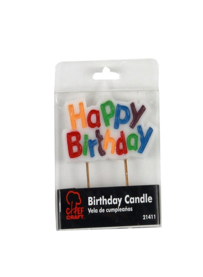 Chef Craft Select Happy Birthday Candle, 3 inch wide 1.5 inch tall, White - Image 2