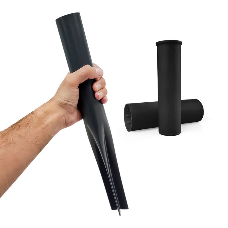 Winsome Rotary Washing Line Spike with 2 Plastic Adaptors to Fit 32 40 50mm Diameter Poles Heavy Duty Multi Fit Ground Soil Spear Base for Rotary Airers  Black