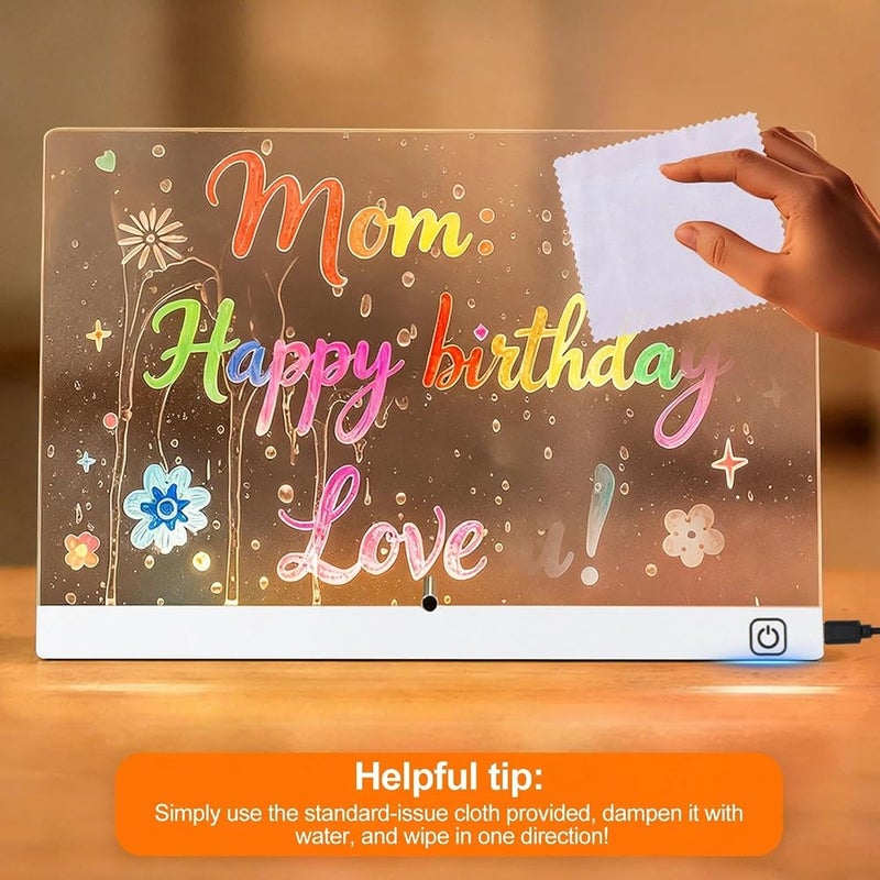 BlueXP Reusable Acrylic Children's White LED Chalkboard - Image 4