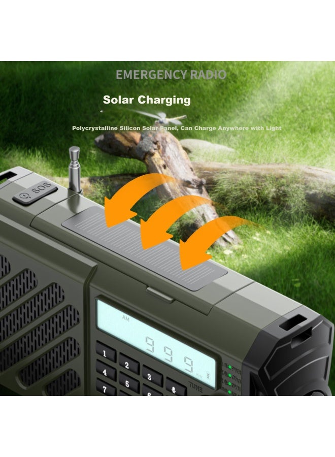 Newmine N133 Emergency Preparedness Multifunctional Portable Solar Hand Crank Radio Flashlight Long Battery Life - Image 5