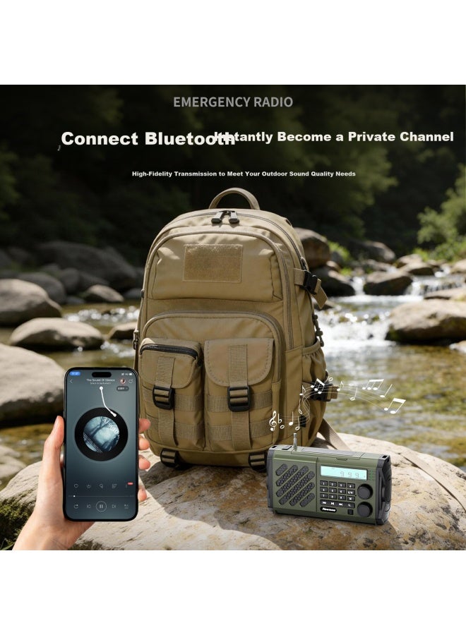 Newmine N133 Emergency Preparedness Multifunctional Portable Solar Hand Crank Radio Flashlight Long Battery Life - Image 4