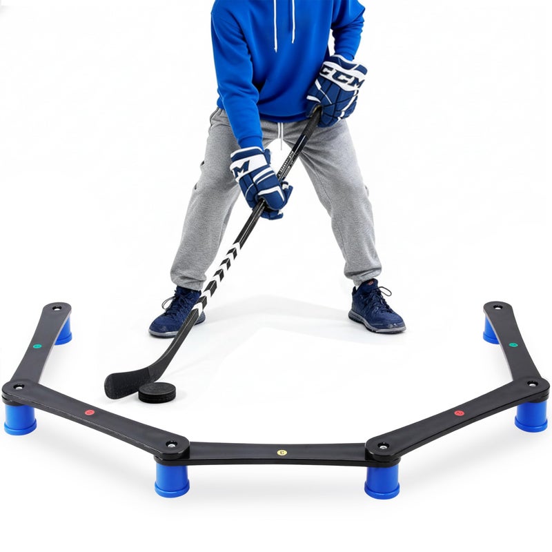 Btlwpy Hockey Training Equipment,Hockey Gear,Hockey Stick Handling Trainer for Puck Control and Coordination Reaction,Portable Reaction Time 5-Section Training Tool - Image 1