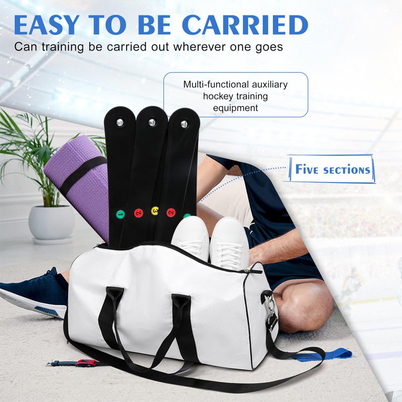 Btlwpy Hockey Training Equipment,Hockey Gear,Hockey Stick Handling Trainer for Puck Control and Coordination Reaction,Portable Reaction Time 5-Section Training Tool - Image 5