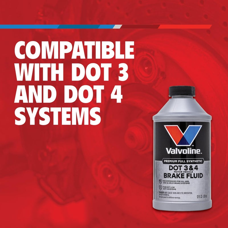 Valvoline DOT 3 & 4 Synthetic Brake Fluid with High Boiling Point, Corrosion Protection, Vapor Lock Resistance, Compatible with ABS, Disc and Drum Brake Systems, 12oz - Image 3