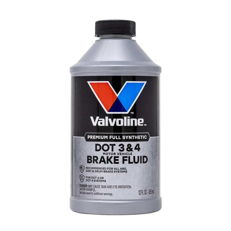 Valvoline DOT 3 & 4 Synthetic Brake Fluid with High Boiling Point, Corrosion Protection, Vapor Lock Resistance, Compatible with ABS, Disc and Drum Brake Systems, 12oz - Image 1