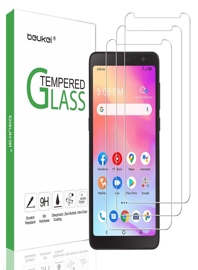 beukei (3 Pack) Compatible for Alcatel TCL A3 (A509DL) Screen Protector Tempered Glass, (5.5 inch) Touch Sensitive,Case Friendly, 9H Hardness - Image 1