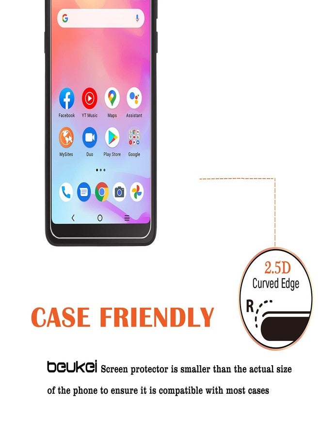 beukei (3 Pack) Compatible for Alcatel TCL A3 (A509DL) Screen Protector Tempered Glass, (5.5 inch) Touch Sensitive,Case Friendly, 9H Hardness - Image 4