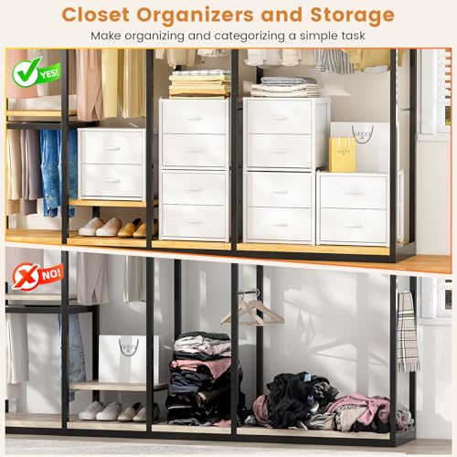 DAOUTIME 3-Pack Stackable Storage Drawers (6 Drawers Total), White Closet Organizer for Clothes, Stackable Drawer Dresser for Closet, Stackable Drawers for Bedroom, Living Room, Pantry, Under Bed - Image 5
