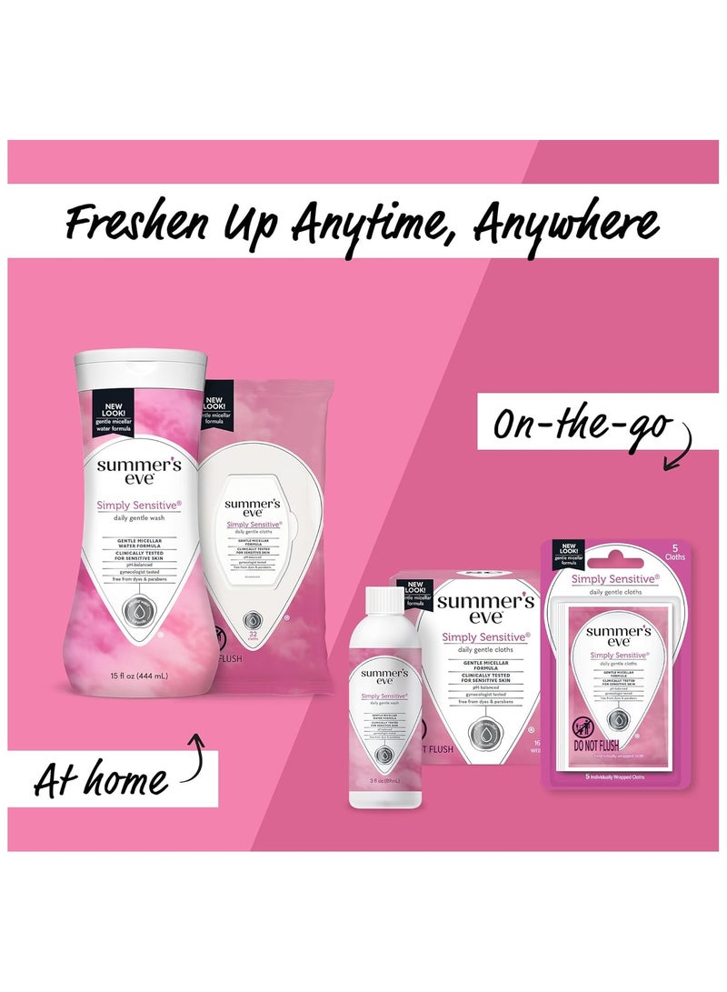 سمرز إيف مناديل نسائية، سيمبلي سينسيتيف، 5 قطع، حجم تجريبي وسفر - Image 3