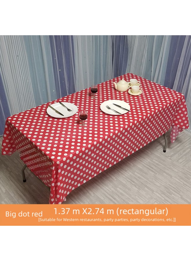 Generic - F1 Grid Colorful Racing Flags Black White Checkered Disposable Thickened Plastic Red Checkered Tablecloth Polka Dot Tablecloth-Color:Black And White Flag Grid 137*274cm - Image 1