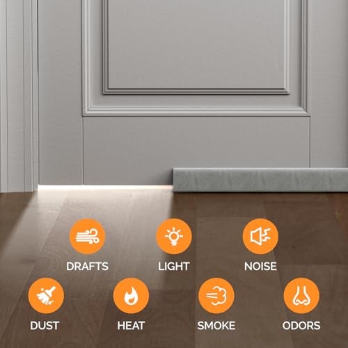 fowong Door Draft Stopper 36" Adjustable Under Door Draft Stopper Soundproofing 30 Inch to 36 Inch Triangle Noise Blocker Seal Large Gap up to 1.7", Easy to Install Grey - Image 5