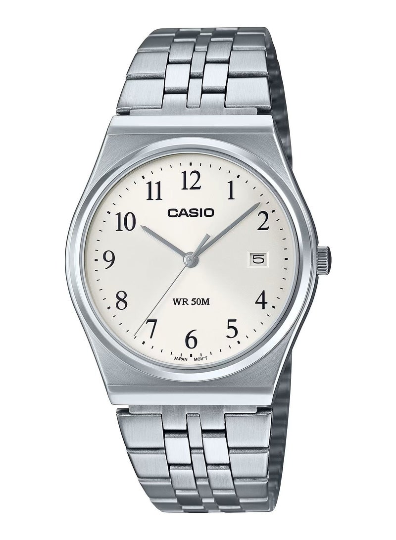 CASIO ساعة كوارتز تناظرية للجنسين من الستانلس ستيل MTP-B145D-7B - Image 1