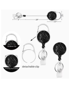 OUYoo OUYoo ID Badge Holder with Lanyard and Retractable Badge Reel Belt Clip,Grey Black Keychain Lanyards Clip on Badge Extender Vertical ID Sleeve.  - Image 3