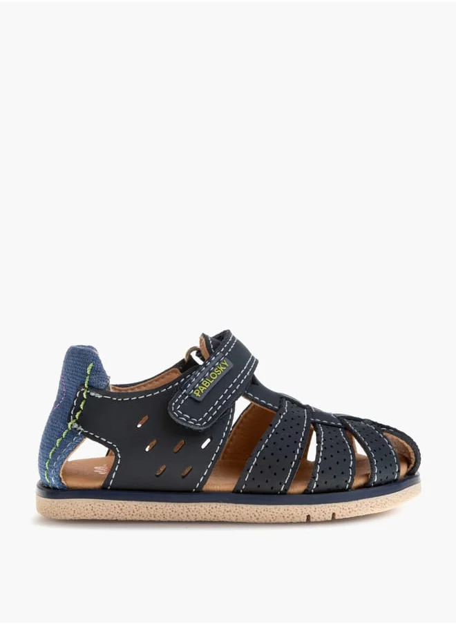 Pablosky Boys' Panelled Strap Sandals with Hook and Loop Closure