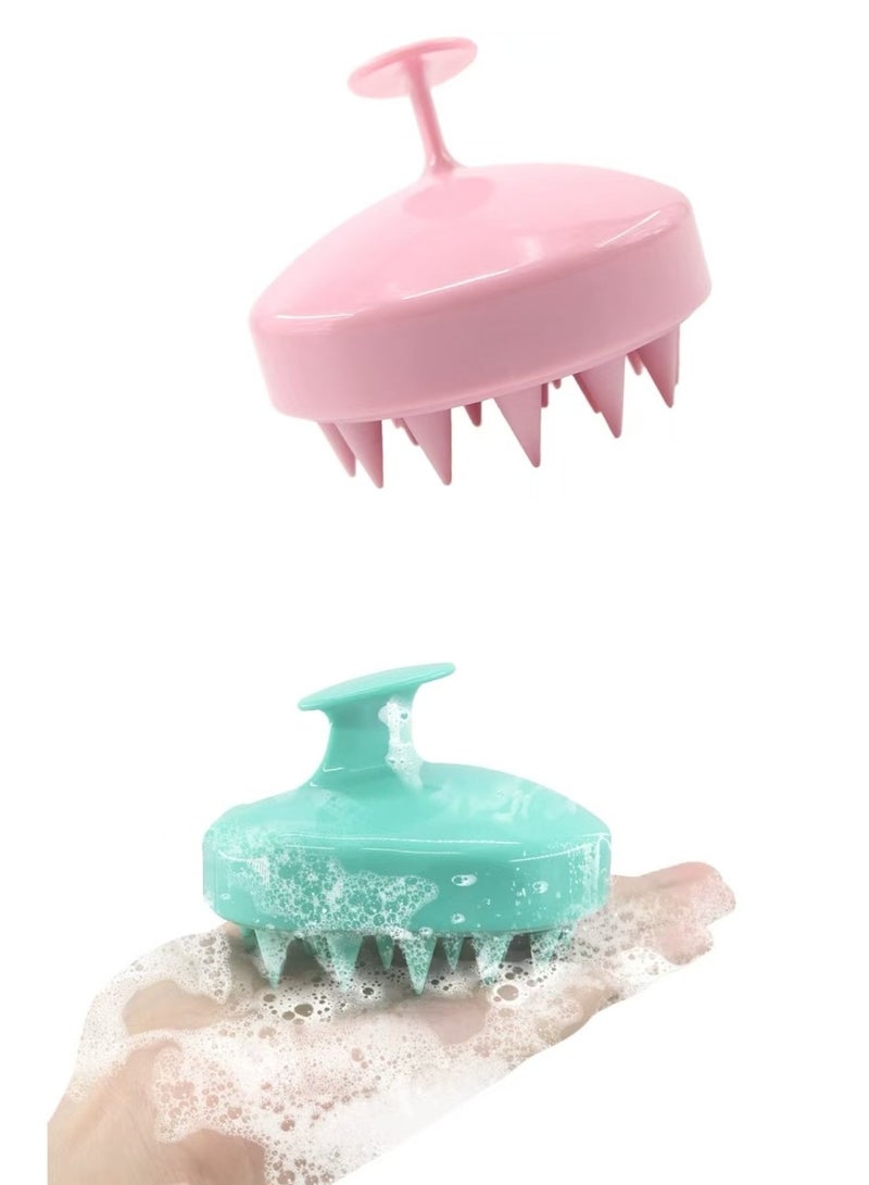 2 قطعة نوع رئيس هيئة مدلك فروة الرأس مدلك فرشاة لينة سيليكون الشعر الخشن الرعاية تدليك فروة الرأس الشامبو فرك اليد رئيس مدلك فروة الرأس الاسترخاء والتنظيف - Image 1