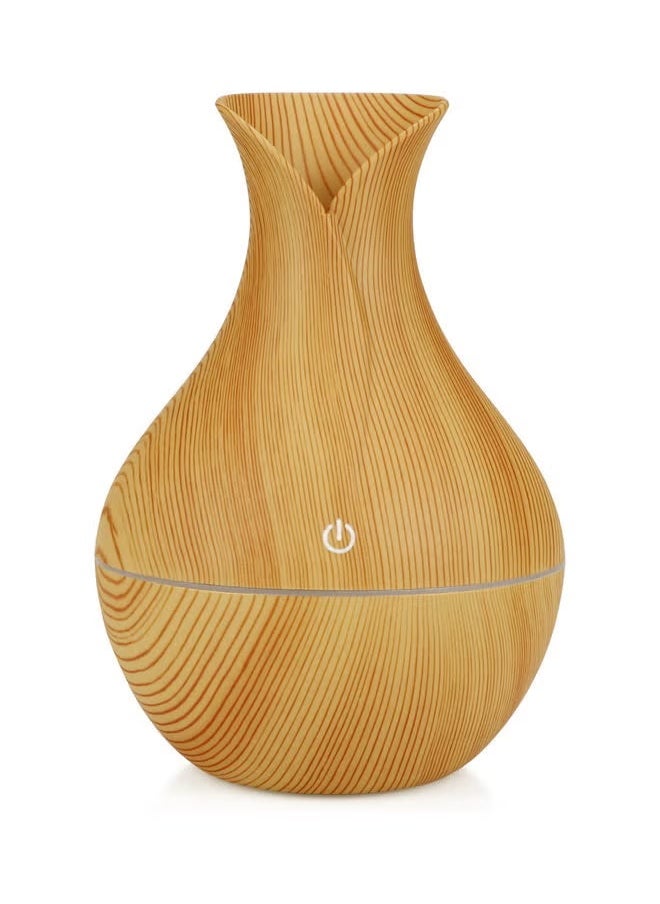 Generic 200ml Ultrasonic Essential Oil Diffuser with 7 Soothing Colors LED Light for Home, Yoga, Office, Spa, Bedroom, Nursery in Dark and Light Wood Grain, Light Wood Grain  - Image 1