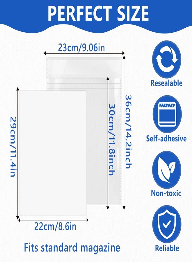 DEDC Magazine Covers Plastic Protector Resealable Bags Magazine and Boards Pack Acid-Free Crystal Clear for Collectors Collectible Storage Display Comic Book Collection - Image 2
