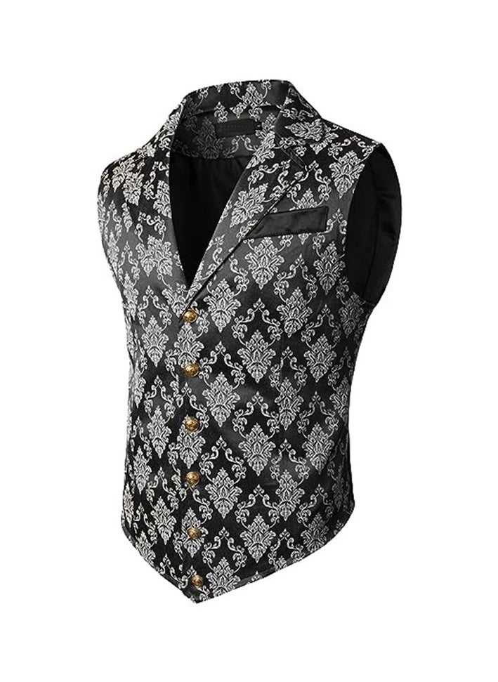 KUYING New Men's Retro V-Neck Fake Two Piece Vest  - Image 1