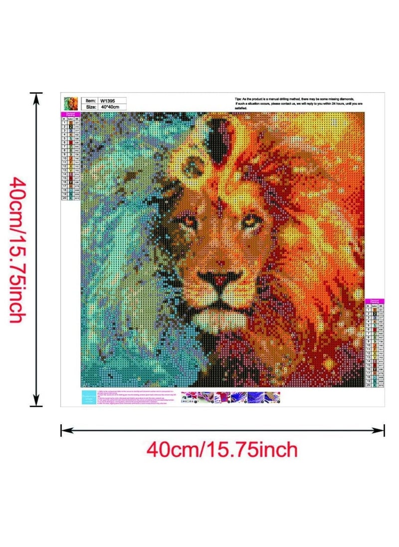 Darkness - DARKNESS Golden Lion Diamond Painting Kits for Adults and Kids Create Dazzling Full Drill 5D DIY Crystal Rhinestone Art for Home Decor, 40x40 cm (Lion) - Image 1