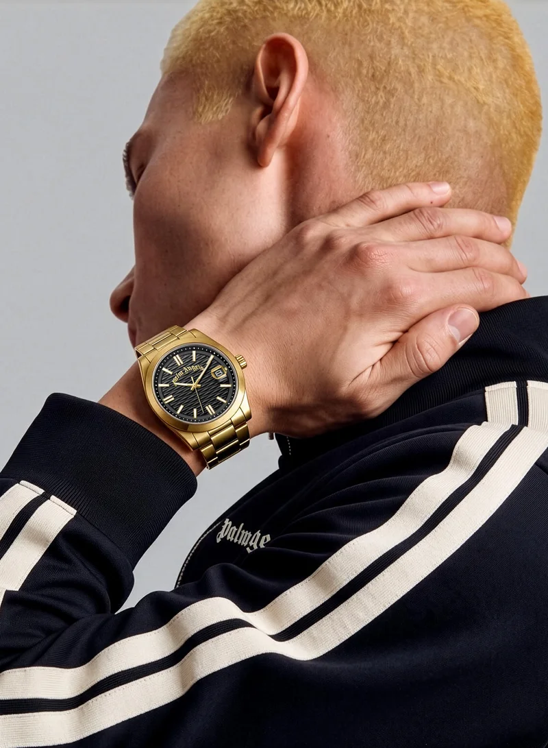 Palm Angels Black Serreno Black Dial Gold Stainless Steel Bracelet Analog Watch for Men, 40mm for Men | Best Price UAE