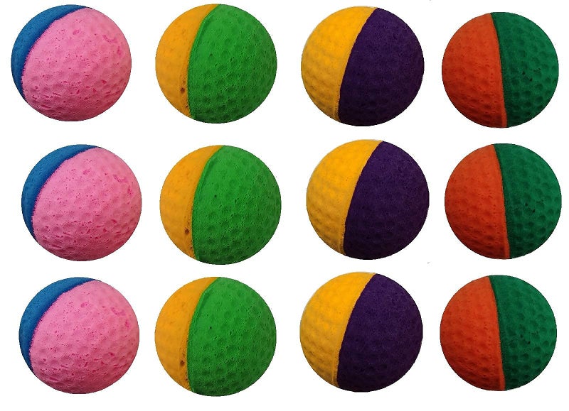 SHUYUE 12 Pack Pet Ball Foam Sponge Ball Cat Toy Soft Bouncy Noise Free (12pcs Pet Ball Foam Sponge Ball) - Image 5
