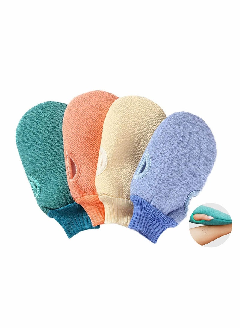 Exfoliating Gloves Body Scrub Double-sided Towel, Wash Mitt for Bath or Shower, All Skin Types and Spa, Cleans, 4 Pack - Image 1