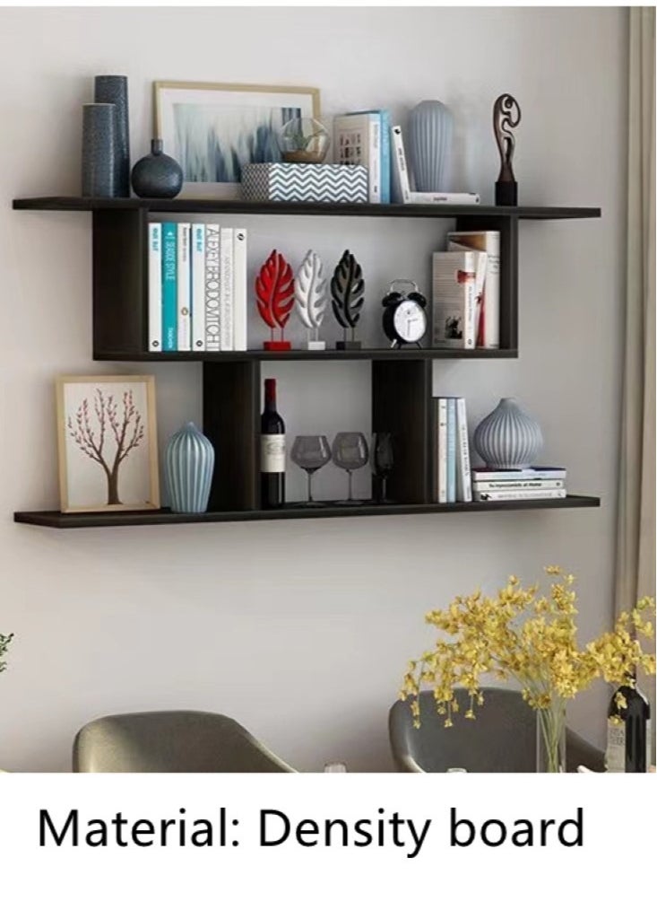 Kutis - 3-Tier Desktop Bookcase Wall-Mounted Display Shelf Storage Rack Black 80x15 Centimeter - Image 1