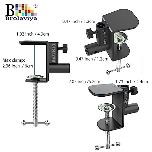 BROLAVIYA Large Desk Base Clamp Mount for Microphone Boom Scissor Arm, Table C Clip for Articulating arm Stand, or Mic Stand Fits Up to 2.36 inch 6cm Thickness - Image 4