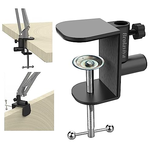 BROLAVIYA Large Desk Base Clamp Mount for Microphone Boom Scissor Arm, Table C Clip for Articulating arm Stand, or Mic Stand Fits Up to 2.36 inch 6cm Thickness - Image 1