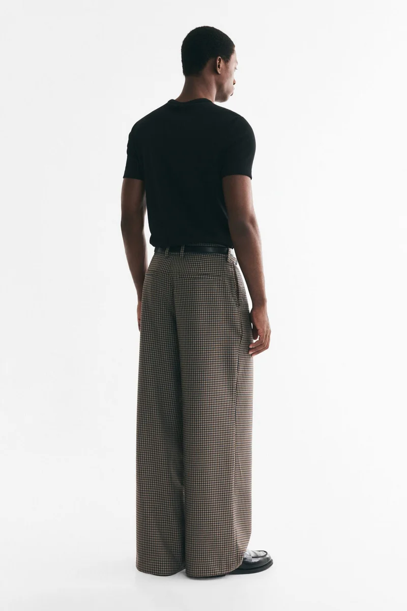 H&M  Oversized Fit Wide tailored trousers for Men | Best Price UAE