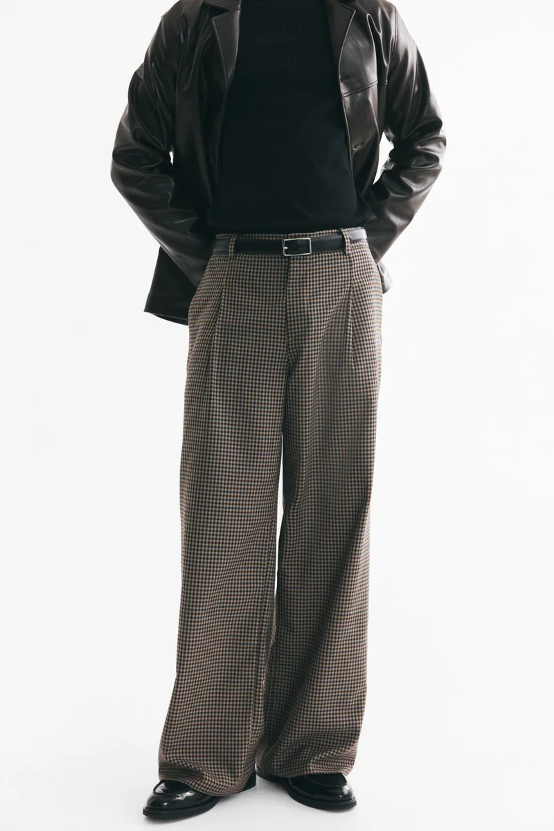 H&M  Oversized Fit Wide tailored trousers for Men | Best Price UAE