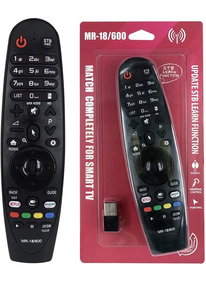 NIBEMINENT MR-18/600 Replacement Magic TV Remote Control compatible with most LG Televisions Smart TVs Netflix and Prime Hot button Black