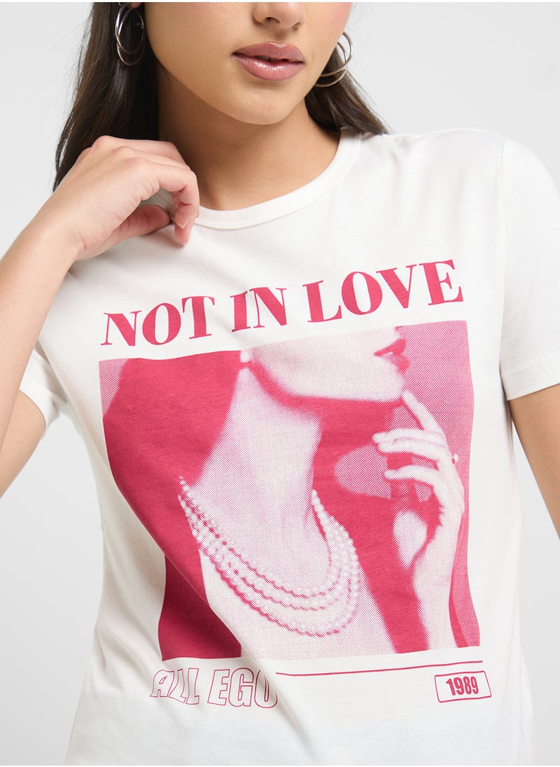 ONLY Crew Neck Graphic Detail Shirt  - Image 3