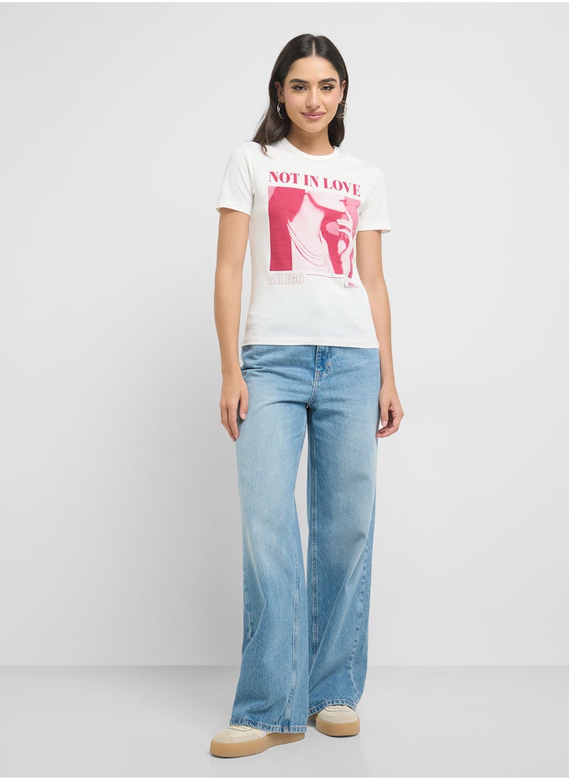 ONLY Crew Neck Graphic Detail Shirt  - Image 4