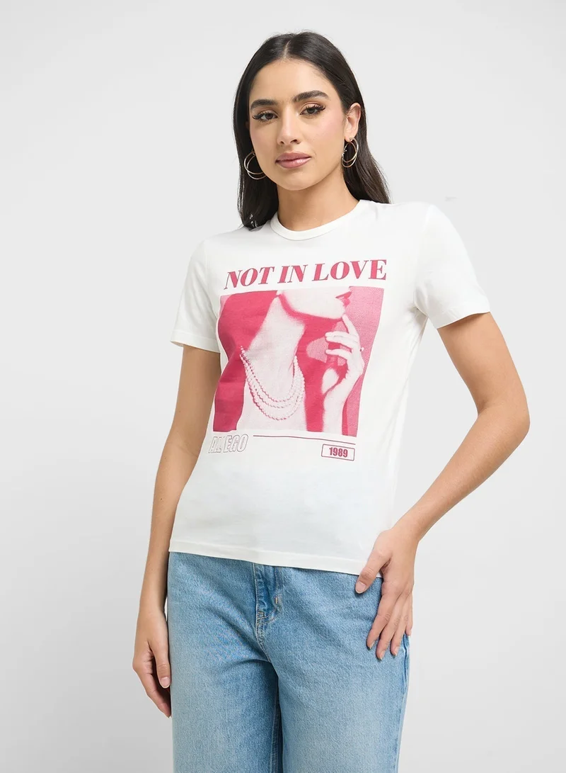 Crew Neck Graphic Detail Shirt